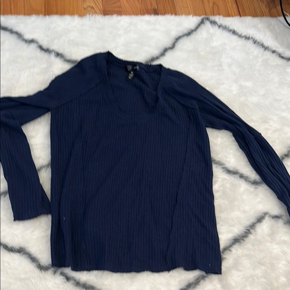 Women's Navy Long Sleeve Top